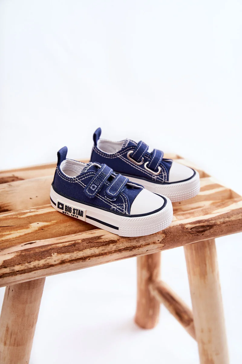 Dječje platnene tenisice s čičkom BIG STAR KK374075 tamnoplave