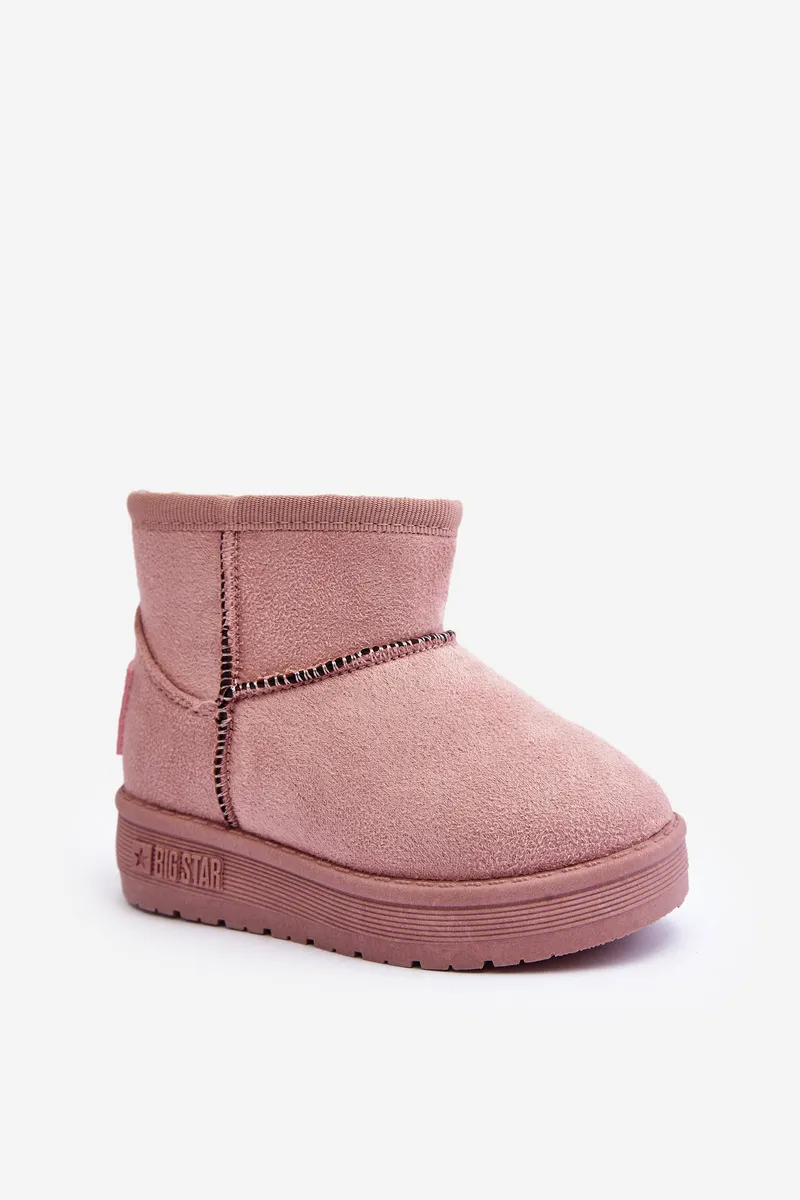 Dječje čizme za snijeg izolirane krznom s malim ušima Pink Betty