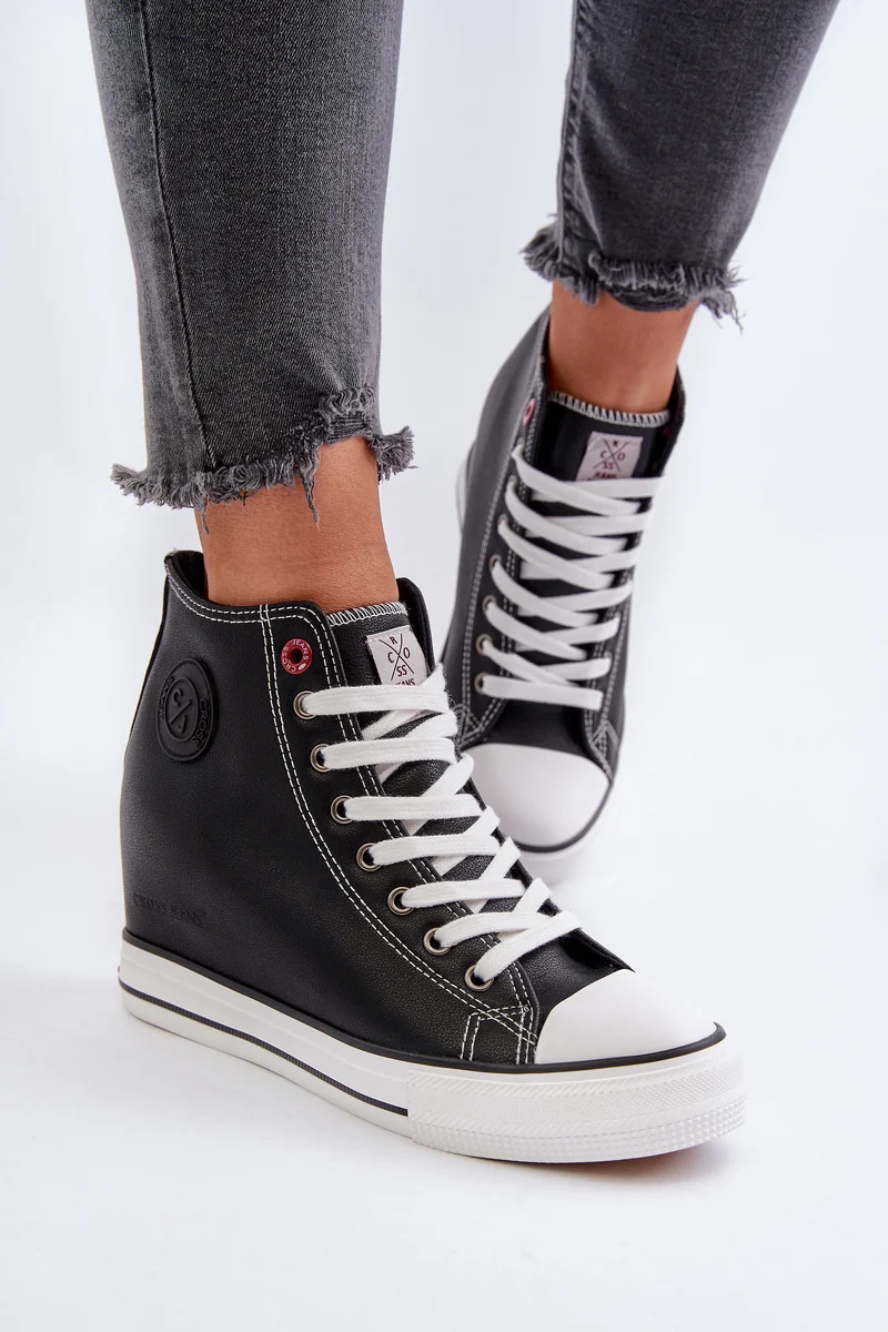 Ženske wedge tenisice Cross Jeans NN2R4005 crne