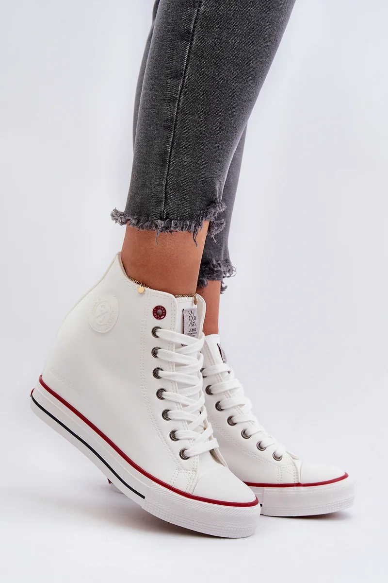 Ženske wedge tenisice Cross Jeans NN2R4004 Bijele