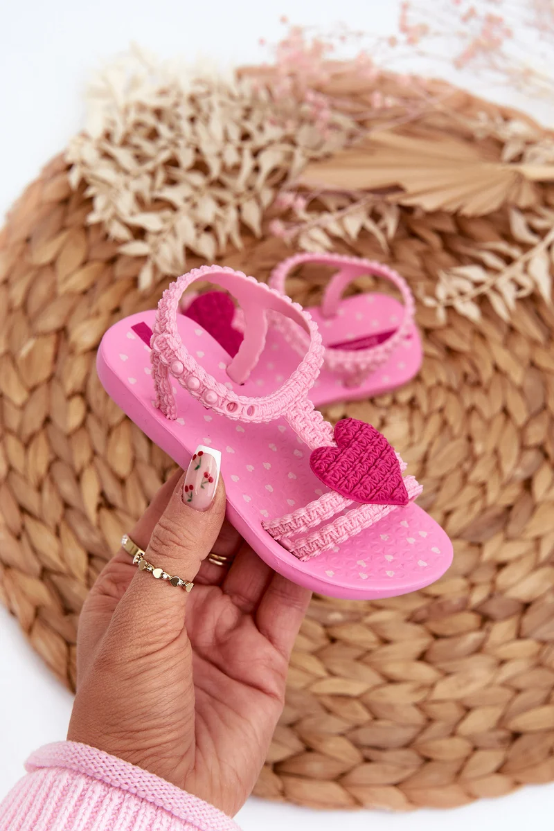 Dječje sandale sa srcem 81997 Ipanema My First Baby roze