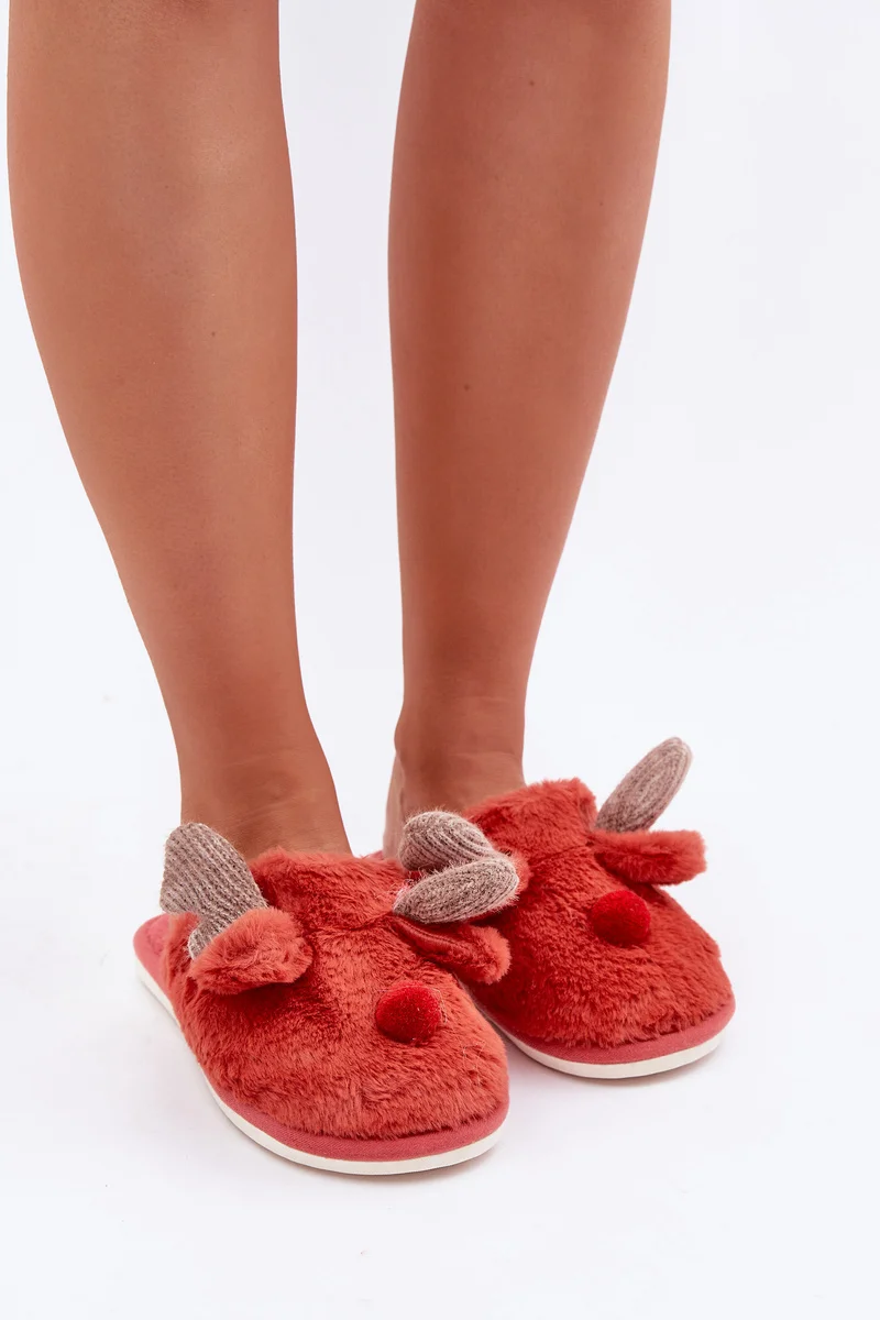 Ženske Fleece Papuče S Motivom Rena Koraljne Sennalith