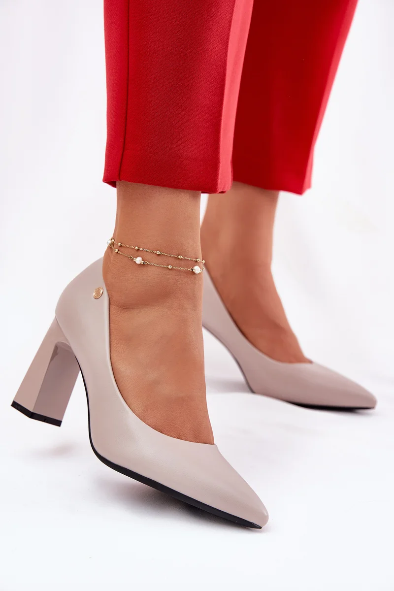 Elegantne Cipele Na Blok Peti Vinceza 62221 Sive
