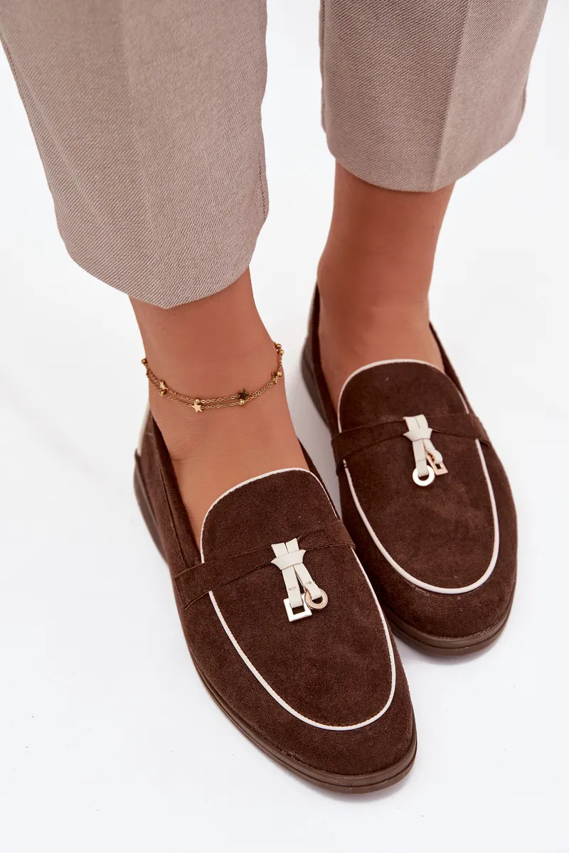 Mokasini Loafers Ženske Od Eko Zmutnog Nappa Čokoladni Darwen
