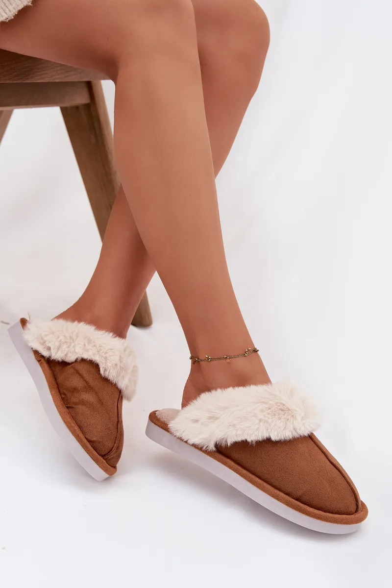 Ženske papuče s krznom Camel Carisse